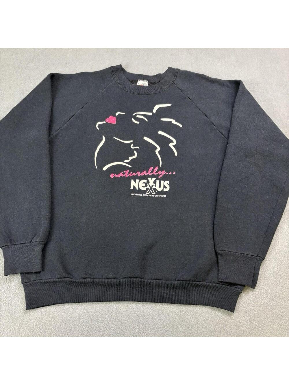 Vintage 90s Crewneck Sweatshirt Size Large (Fits Smaller) Black